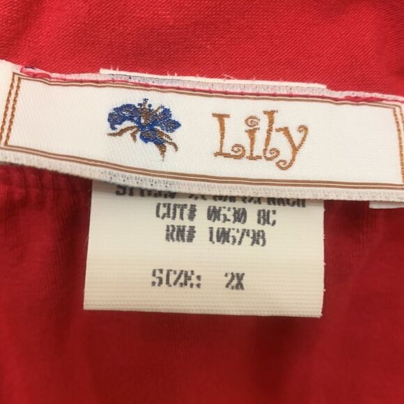 Cherry Pink Size 2X Stretch Lily 3 Tier Ruffled Skirt Lace Trim Cotton Lycra - Picture 2 of 8